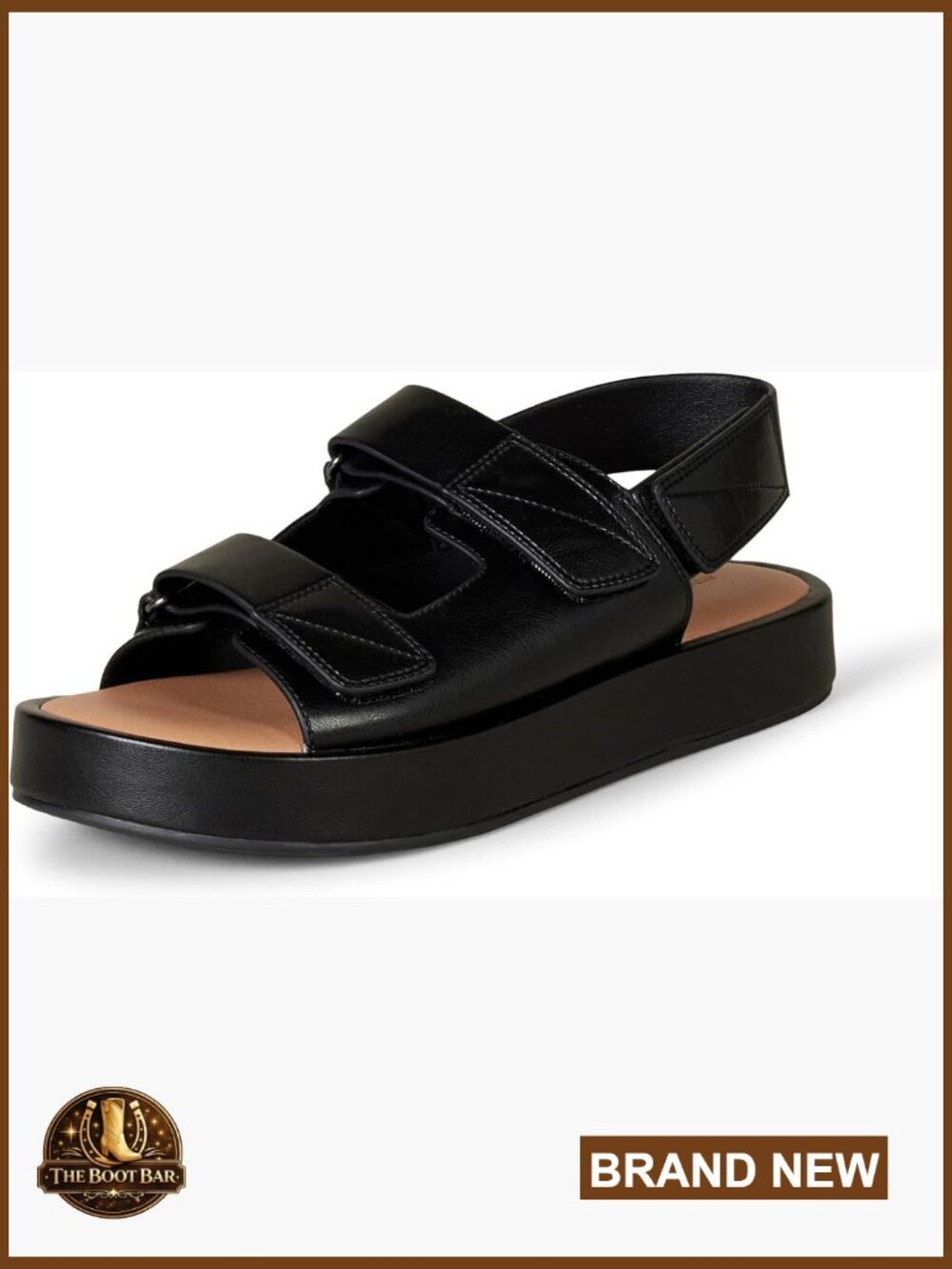 Women's Adjustable Triple Strap Flat Platform Sandals